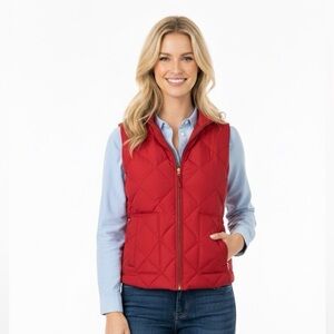 J CREW red quilted puffer vest size XLarge